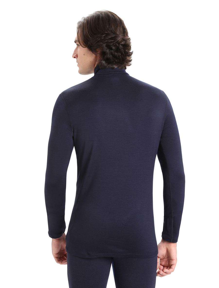 Base Layers Icebreaker Merino 260 Tech Long Sleeve Half Zip Thermal Top Męskie Granatowe | PL 1562FDNM